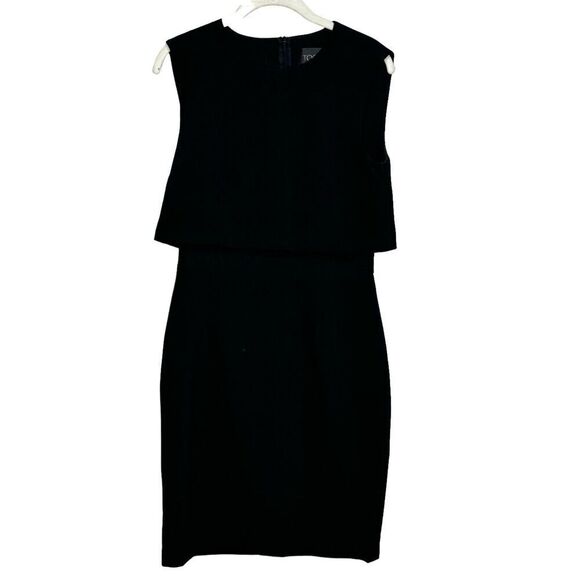 Toccin (NY) NEW Black Overlay Sheath Dress Size 6  $495 - Picture 1 of 9